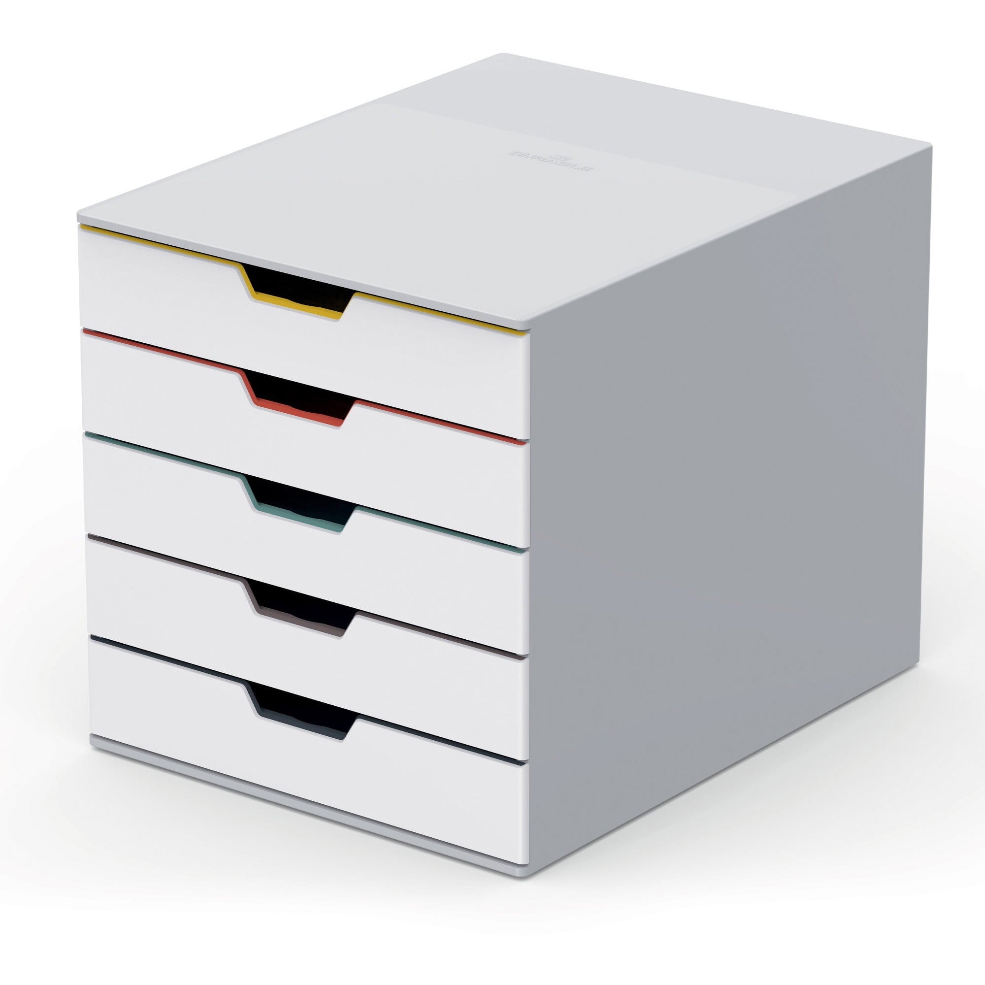 Varicolor Mix 5 Drawer Desktop Storage Box, White/multicolor - 5 Drawer(s) - 11" Height X 11.5" Width X 14" Depth - D...