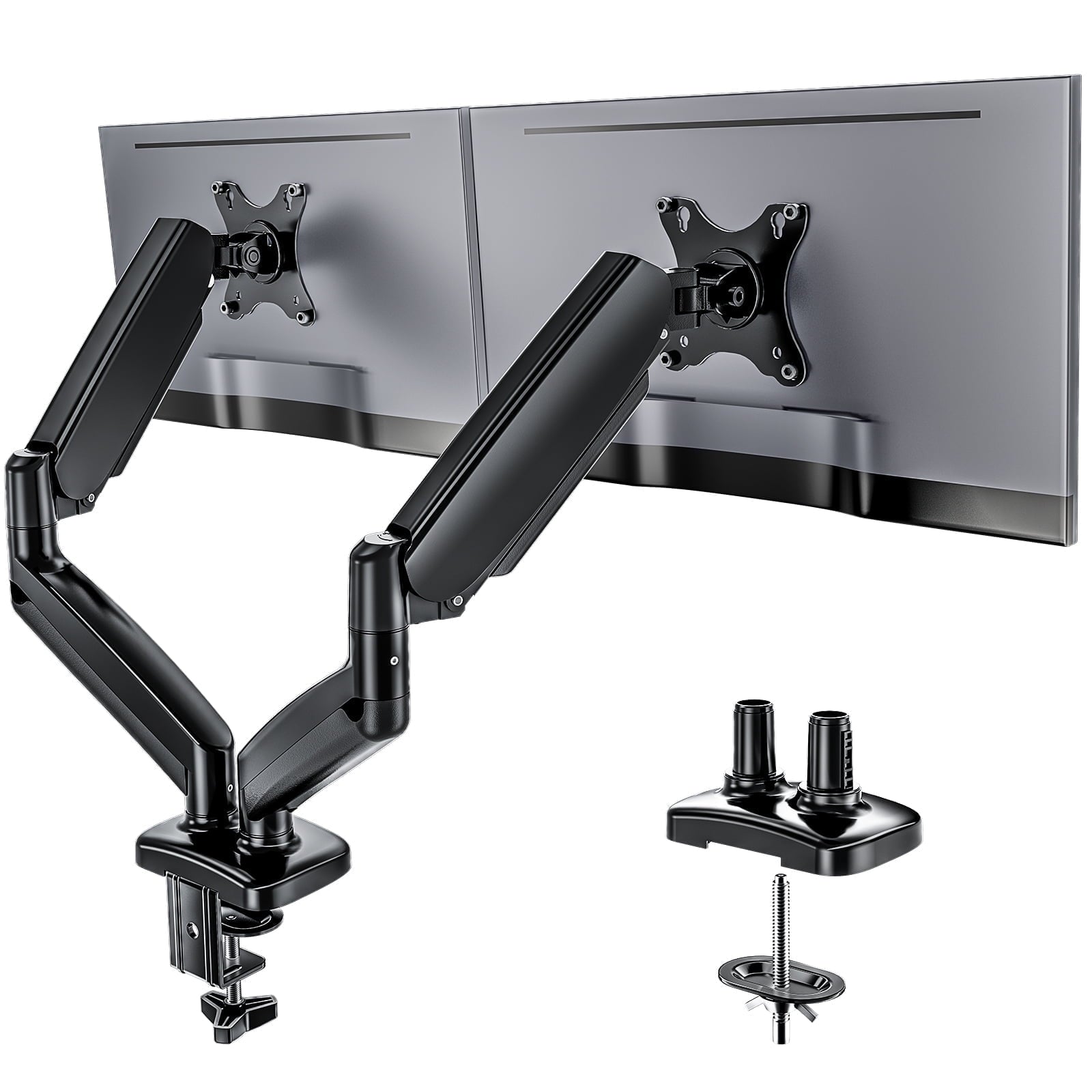 EDX  Dual Monitor Stand, Adjustable Spring Desk Mount for 13-32 inch Computer Screens and Holds up to 17.6lbs