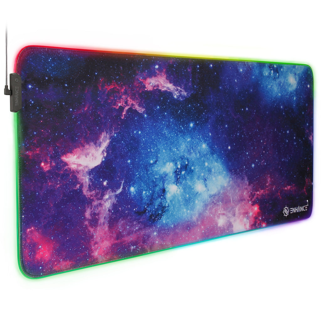 ENHANCE XXXL LED Computer Desk Mat - Illuminated 3XL Large Mouse Mat (48x24 Mouse Pad) Gaming Mouse Pad , Extended Table Desk Pad with Smoot