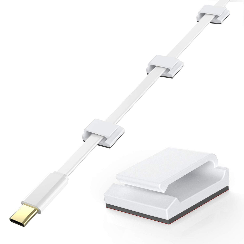 100 PCS Adhesive Wire , Flat Cord Small Holder Management for Home Wall Flat Network Cord Organizer, Decoration Fairy...