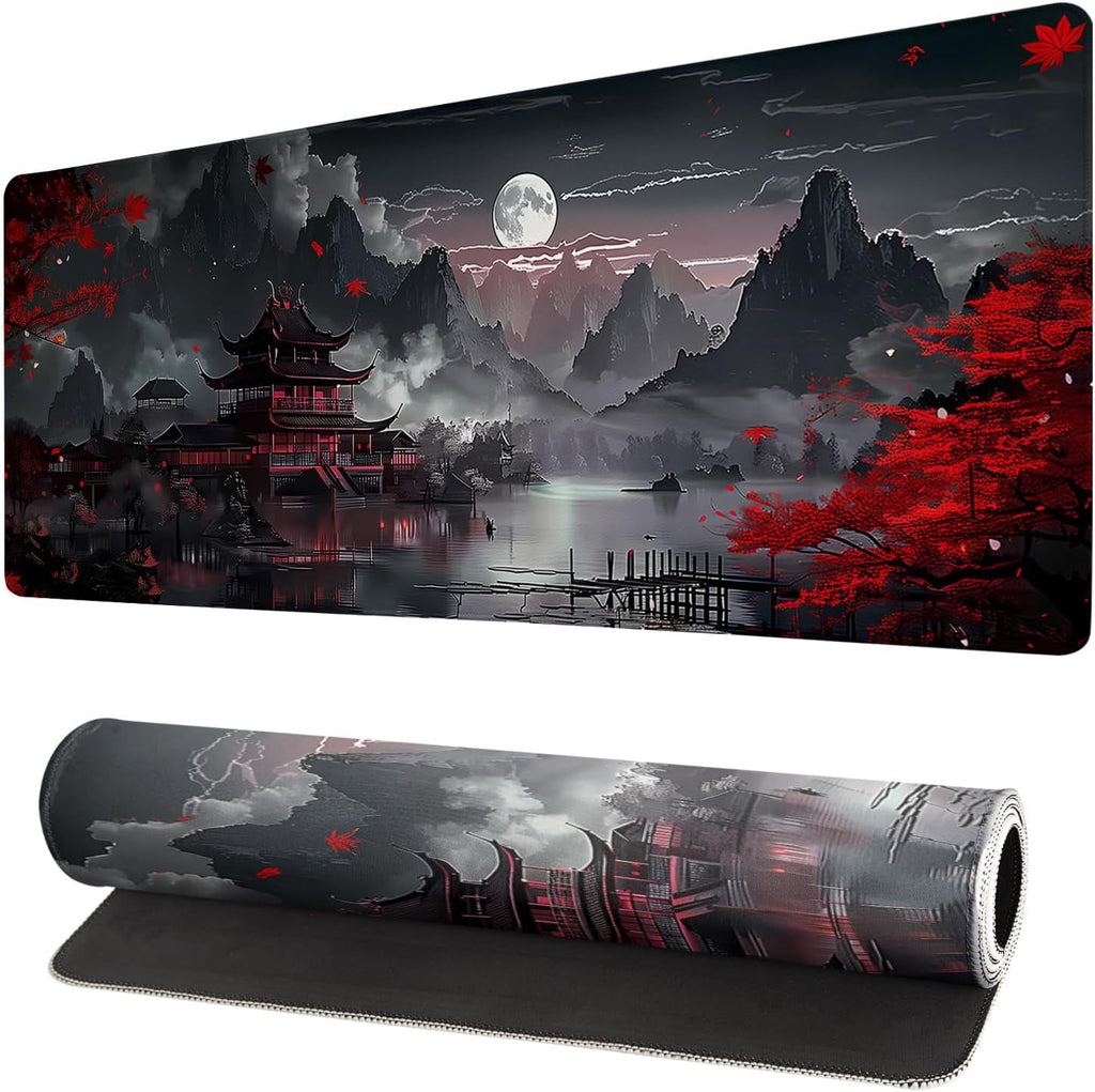 Extended Gaming Mouse Pad, Large Gaming Mouse Waterproof with Stitched Edges, Non-Slip Desktop Pad for Home and Offic...