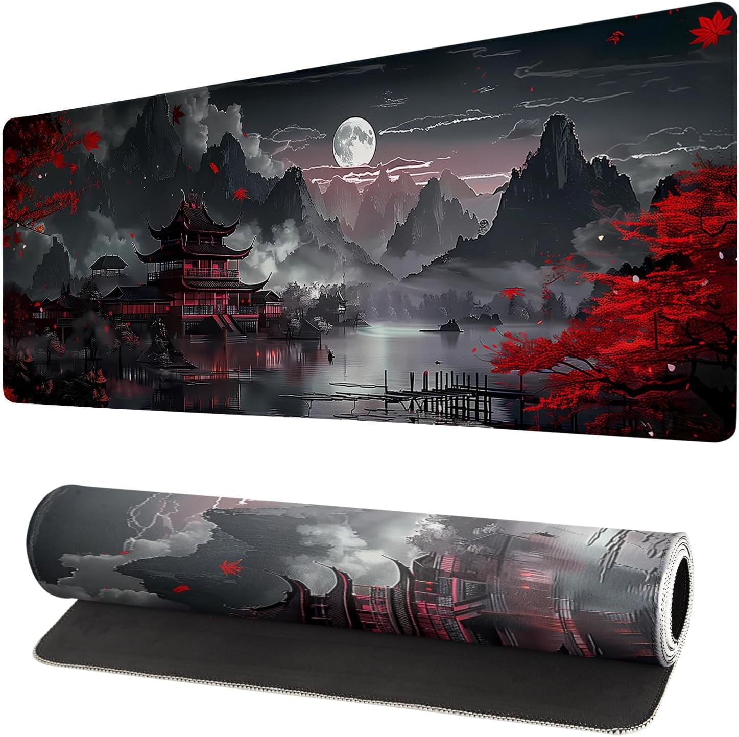 Extended Gaming Mouse Pad, Large Gaming Mouse Waterproof with Stitched Edges, Non-Slip Desktop Pad for Home and Offic...