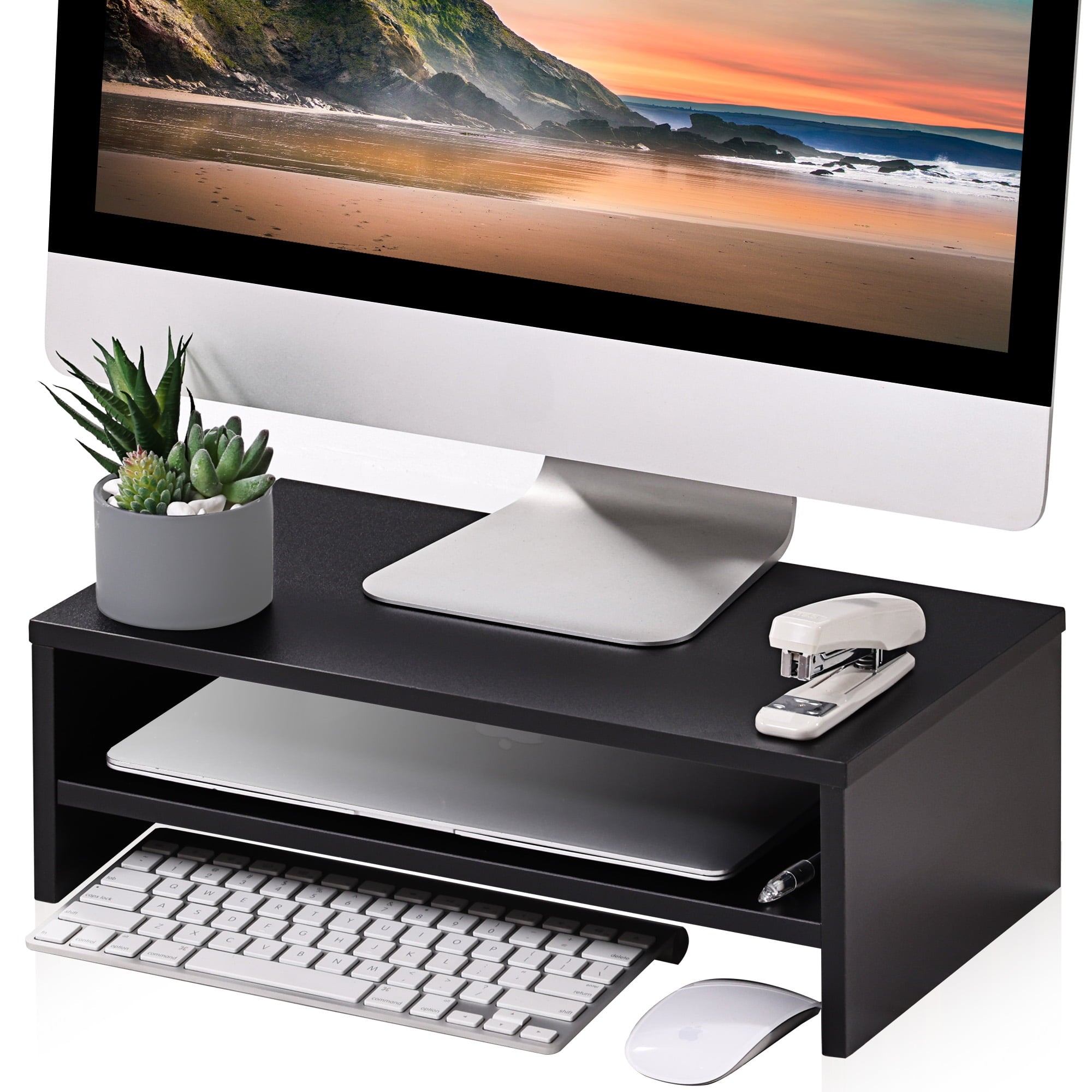 Computer Monitor Riser Desktop Stand with Storage Space 2, 528 oz