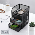  Mesh Desk Organizer with 3 Drawer Mesh Desk Storage Rack Mesh Desk Caddy for Home Office