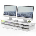 Dual Monitor Stand, 42.5inch Monitor Riser with Acrylic Drawer