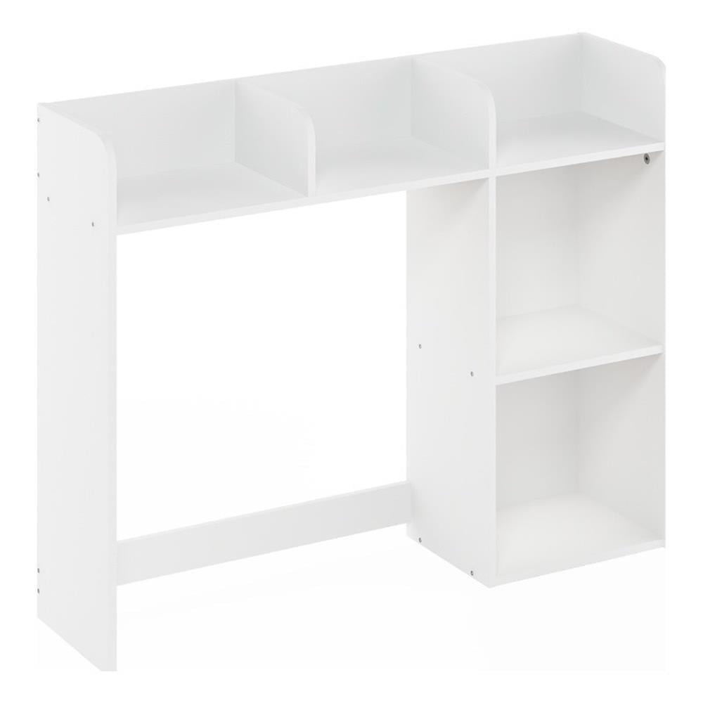 Classic Desktop Bookshelf Storage Hutch in Desk Organizer with 5 White