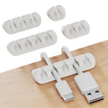 Cable Organizer with Strong Adhesive PVC White 5 Count