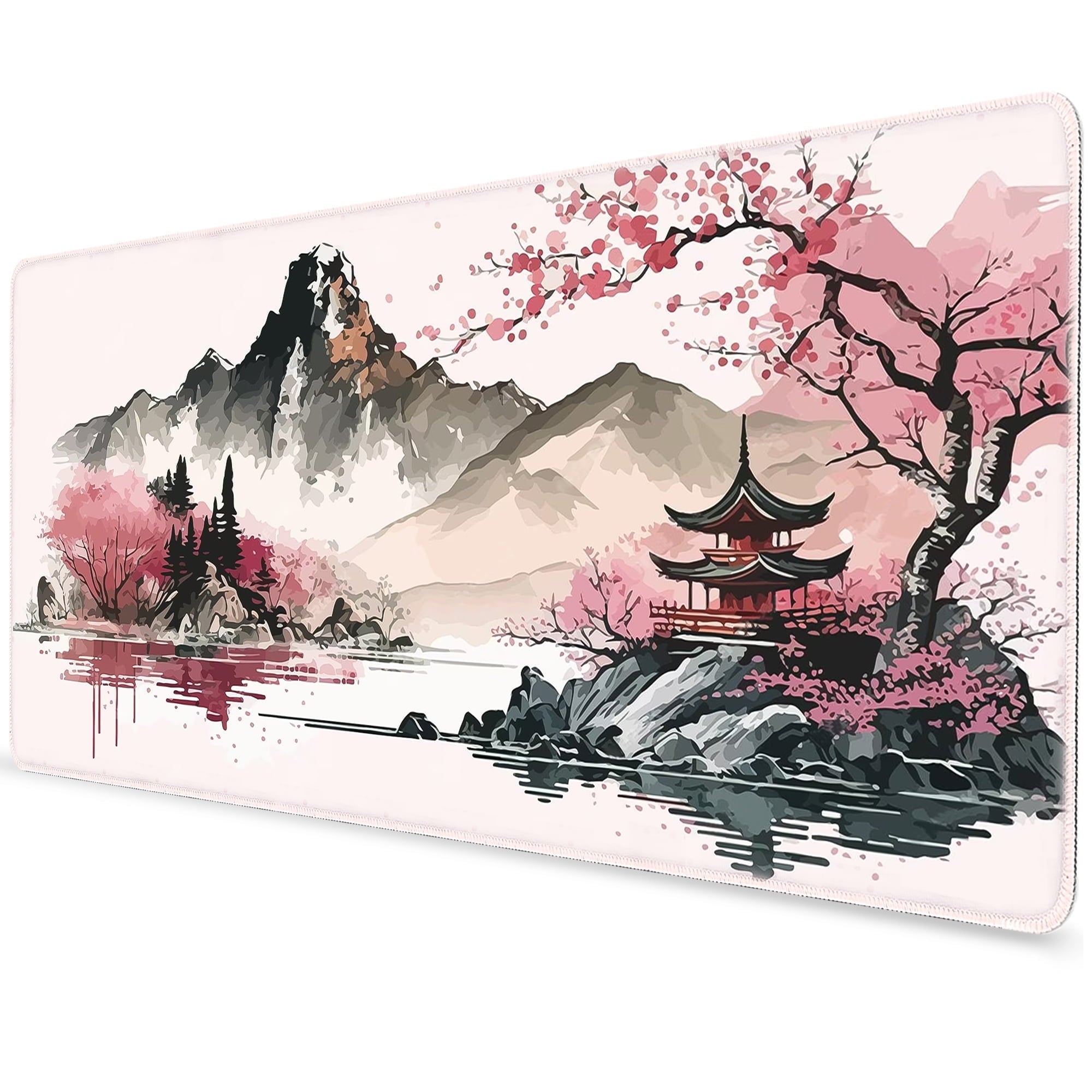 Gaming Mouse Pad, Large Mousepad Rubber Base Desk Mat with Stitched Edges, 31.5x11.8in