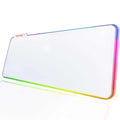 Gaming Mouse Pad White RGB Mousepad Non-Slip Rubber Base Extra Large Cool XL XXL Computer Desk Pad Gaming Accessories...
