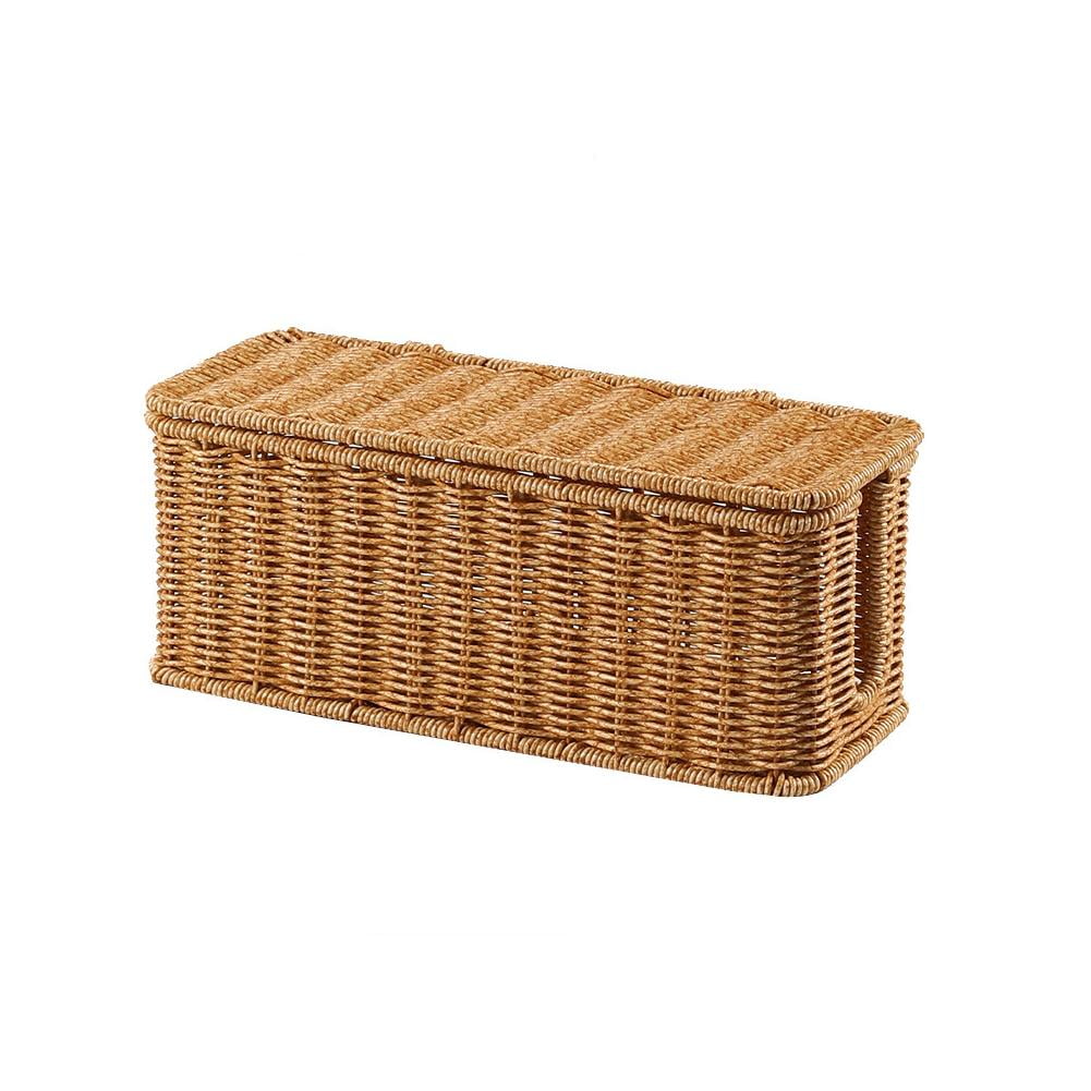 Hand-Woven Charging Station Storage Box Cable Management Basket For USB Cables Organizer Data Cables
