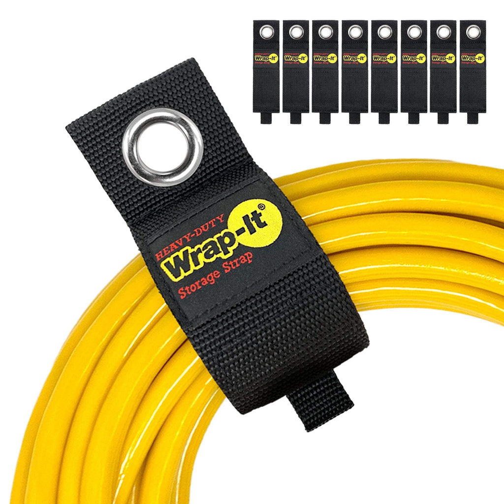 Heavy-Duty Straps, 13-inch (8 Pack) - Hook and Loop Extension Cord Organizer, Cord Wrap, Cable Straps for Garage Orga...