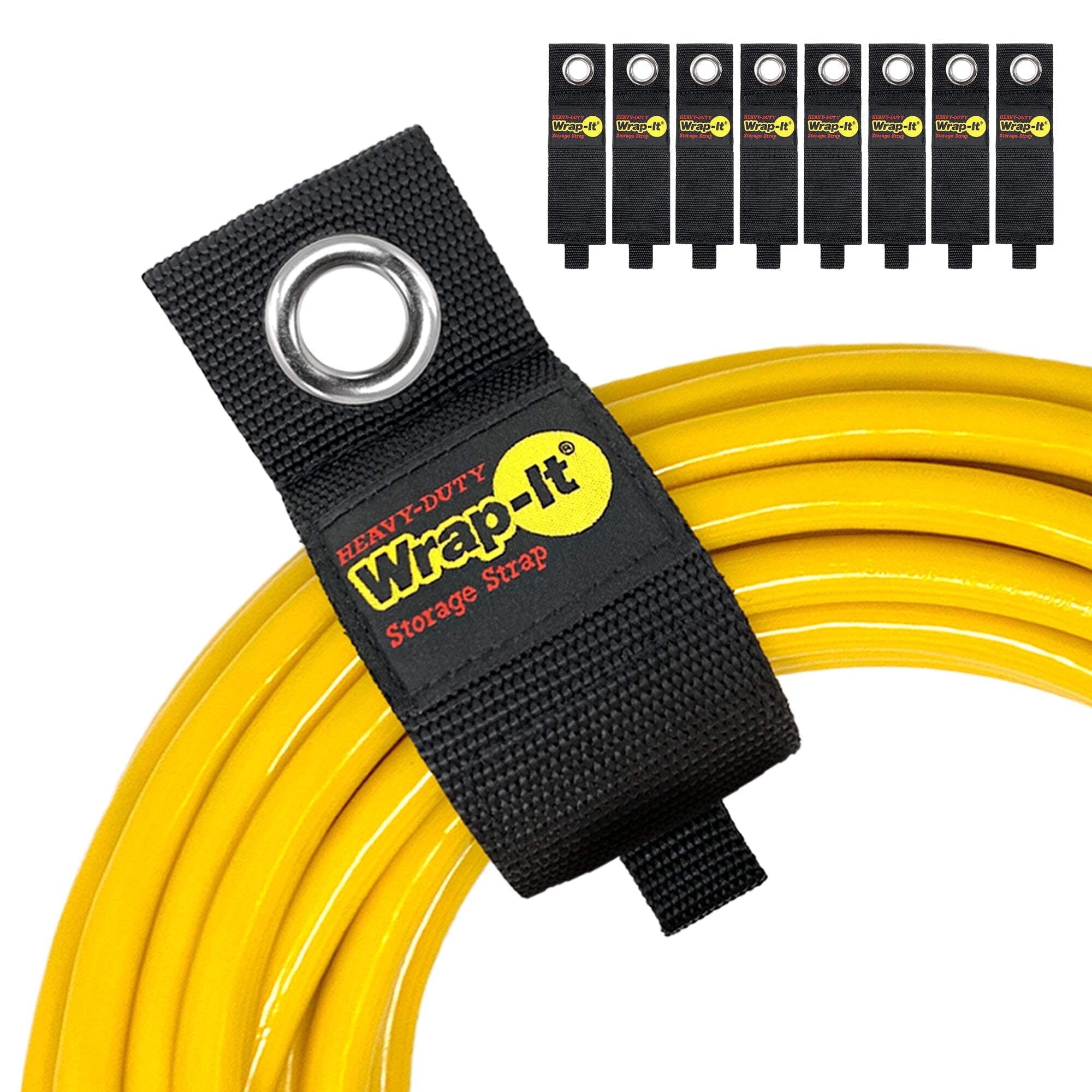 Heavy-Duty Straps, 13-inch (8 Pack) - Hook and Loop Extension Cord Organizer, Cord Wrap, Cable Straps for Garage Orga...