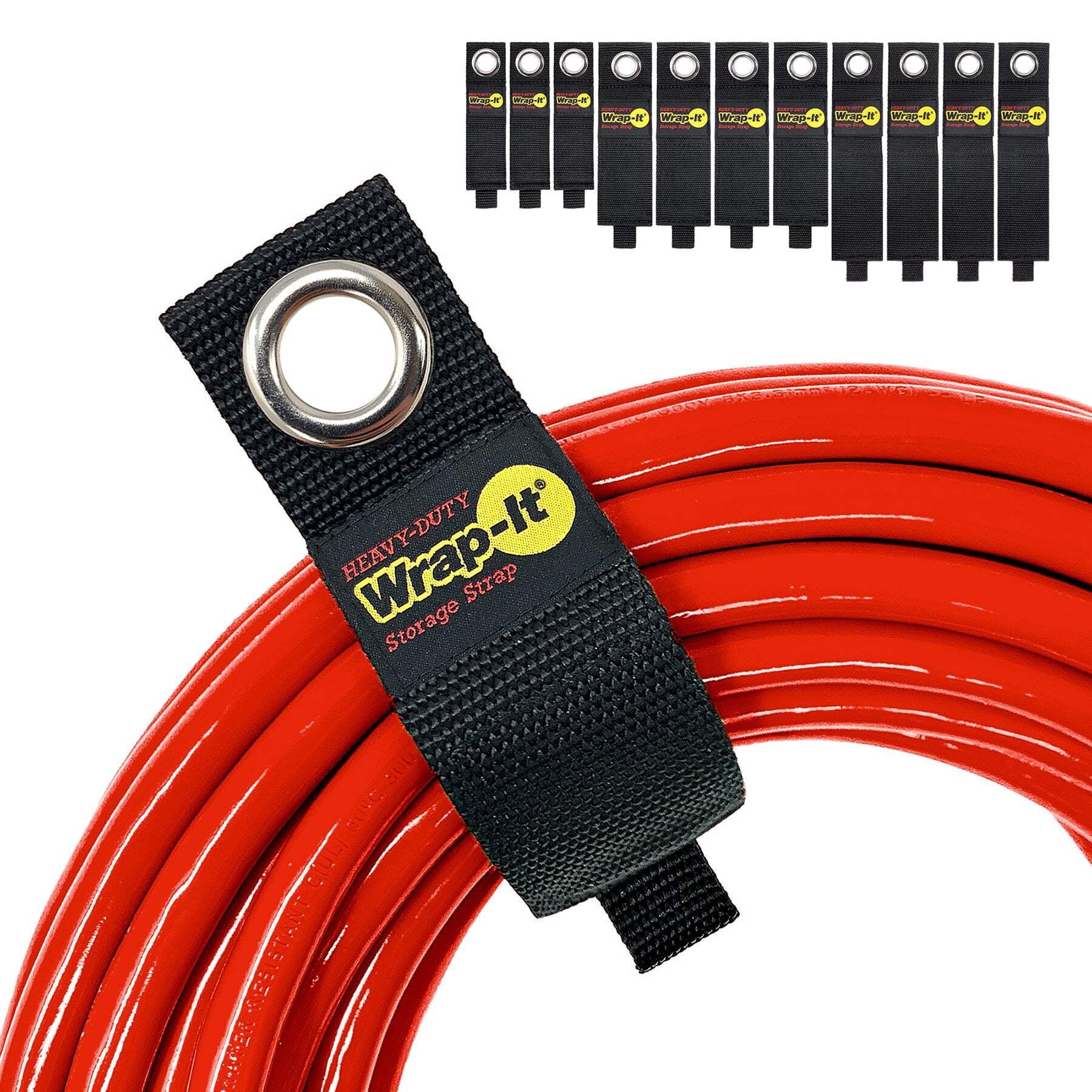 Heavy-Duty Straps, 10", 13", 17" (Assorted 12 Pack) - Hook and Loop Extension Cord Organizer, Cable Straps for Garage...