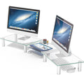 Hemudu Dual Monitor Stand -Adjustable Length and Angle Dual Monitor Riser, Computer Monitor Stand, Desktop Organizer, Monitor Stand Riser fo