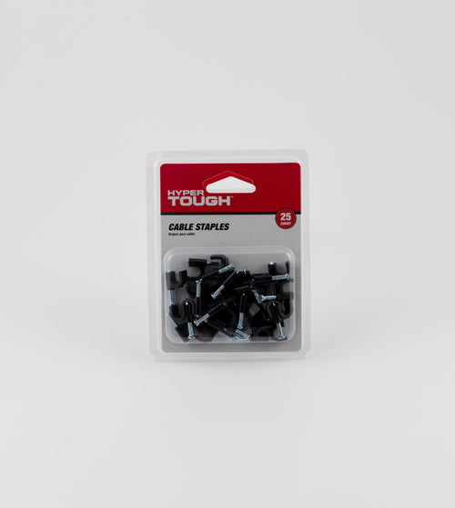 25 Piece Coaxial Cable Staples, Black