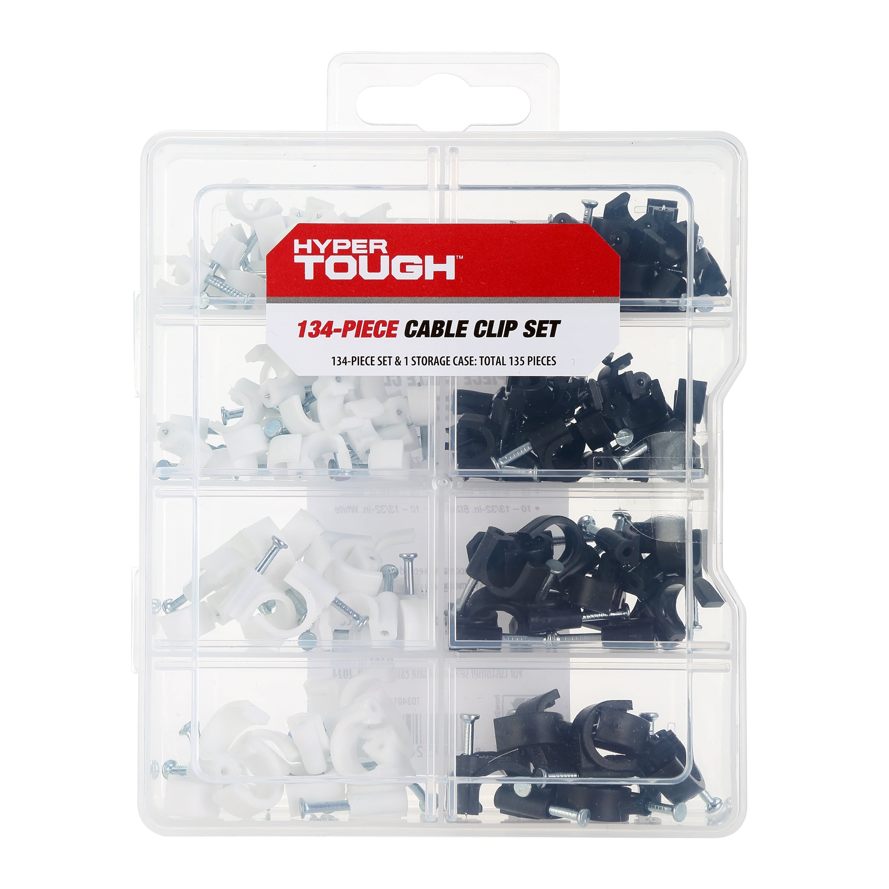 134-Piece Polypropylene Cable Clip Set for Wood and Masonry