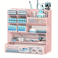 INTIGE Desktop Organizer with Drawer, Multifunctional Mesh Pen Holders and Desk Accessories for Office and Art Supplies