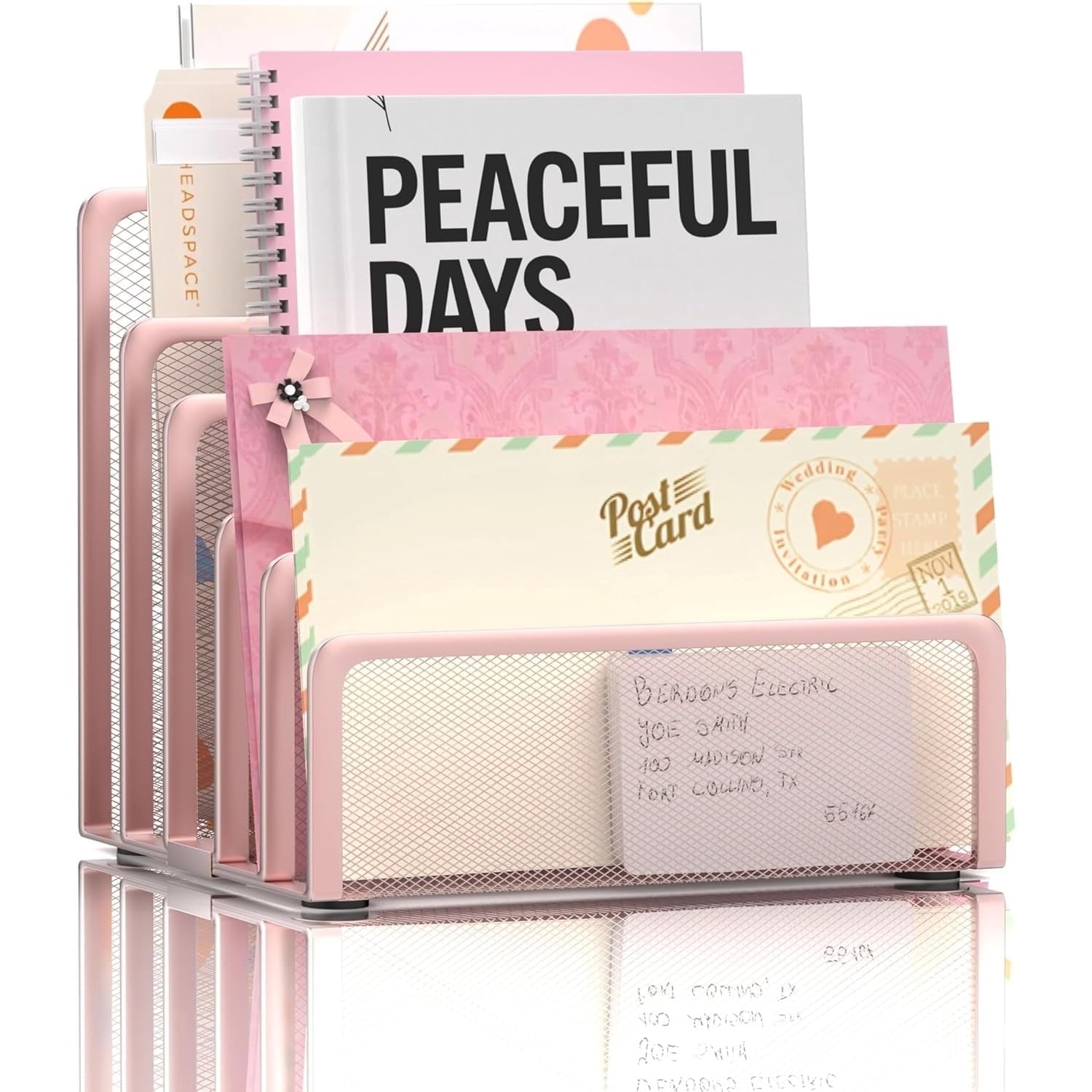 Countertop with 5 Slot, Metal Holder for Desk, File Holder Letter Sorter for Envelope, Bill and Document