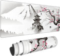 Japanese Cherry Blossom Gaming Mouse Pad Non-Slip Rubber Base 31.5×11.8 with Stitched Edges Waterproof Pads Computer ...