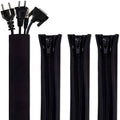 Cord Organizer System Cable Management Sleeve, 19.5 inch, Wire Cover with Zipper, Cable Wrap, Cord Sleeves for TV, Co...