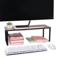 20 Inch Monitor Stand Riser, Wood Desk Storage Organizer Computer Monitor Stand for Office Computer, Laptop, Small Pr...