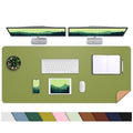 Large Desk Mat 47.2" x 17" Leather Desk Pad Protector with Natural Cork & PU Leather, Non-Slip Office Desk Mat, Large...