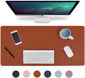 Large Dual Sided Desk Pad/Mat for Office and Home, 35.4" x 17" Waterproof PU Leather Desk Blotter, Laptop Desk and Writing Pad (Brown)