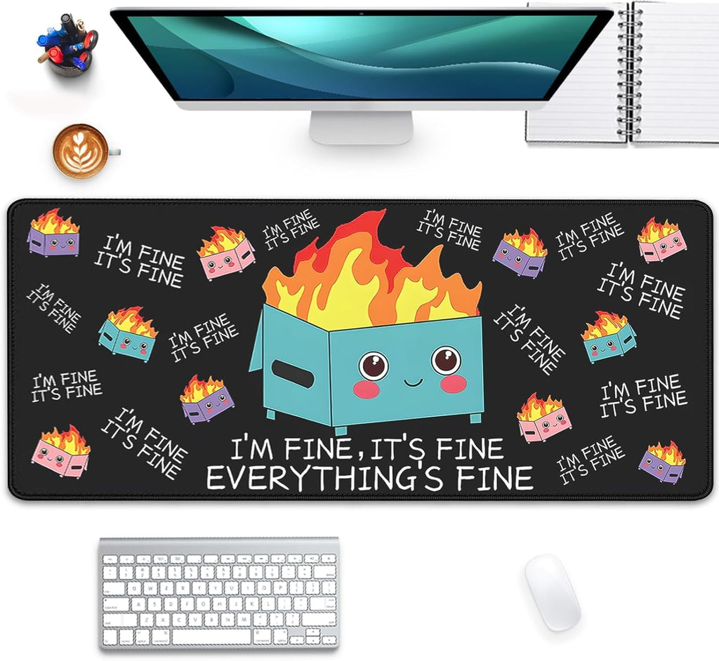 Large Gaming Desk pad for Dumpster on fire Mouse Pad,Mouse Pads for Desk, Keyboard Mouse Pad for Computer Laptop Home...