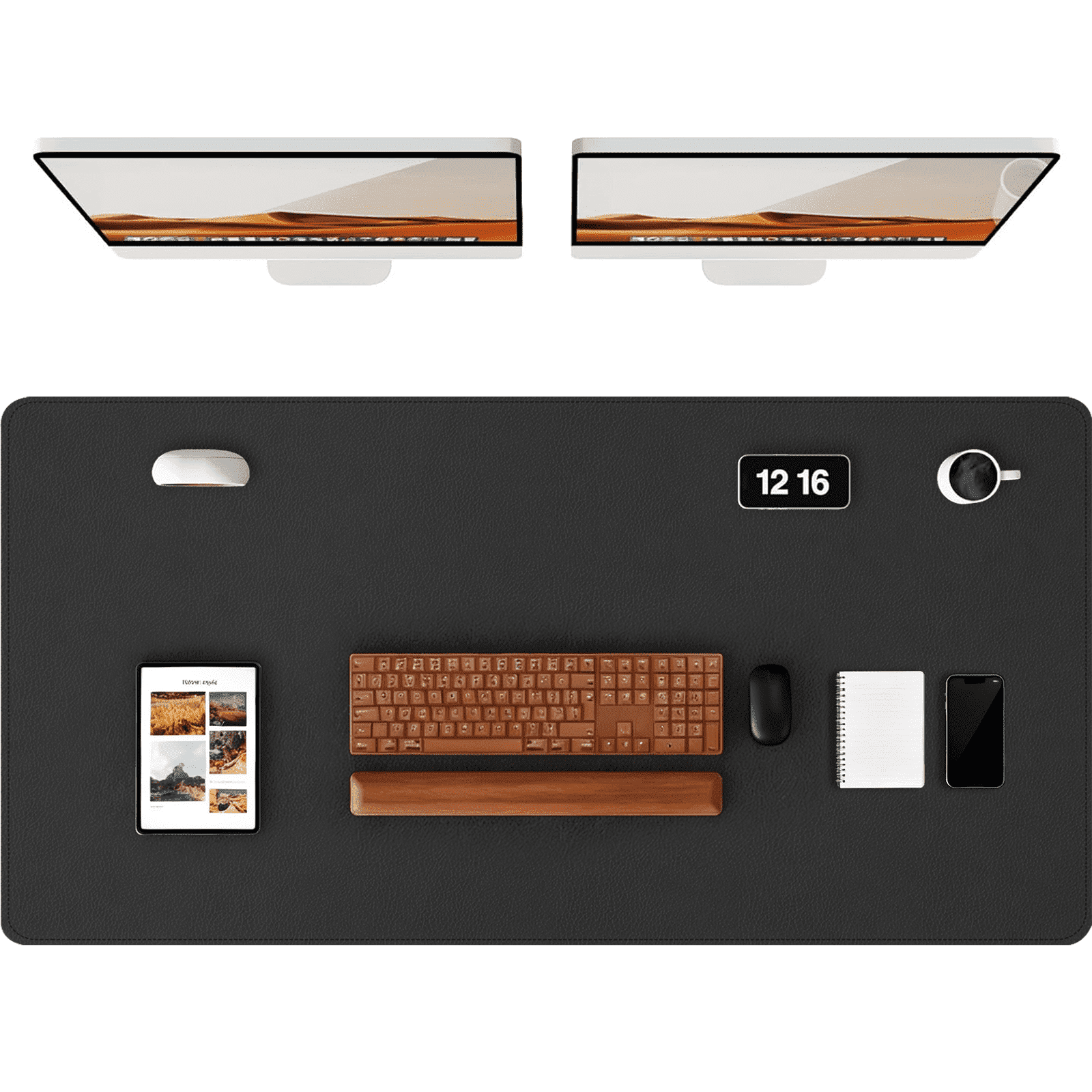 PU Leather Desk Pad, Non-Slip Waterproof Desk Mat, Large Office Mouse Pad, Full Coverage Desk&nbsp;Blotter&nbsp;Mat w...