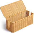 Cable Management Box, Handwoven Rattan Style Cord Organizer Box for Power Strips