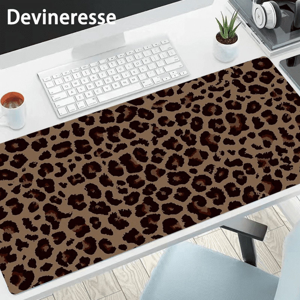 Leopard Print Desk Mat Desk Pad Large Gaming Mouse Pad E-Sports Office Keyboard Pad Computer Mouse Non-Slip Computer Mat Gift For Teen/Boyfr