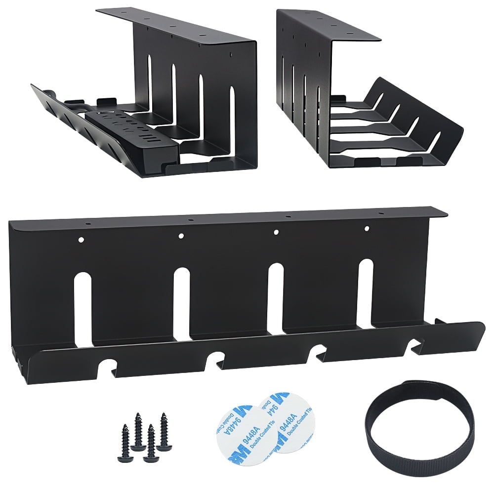 Under Desk Cable Management Tray with Wire Organizer, Black, 3.58 lbs