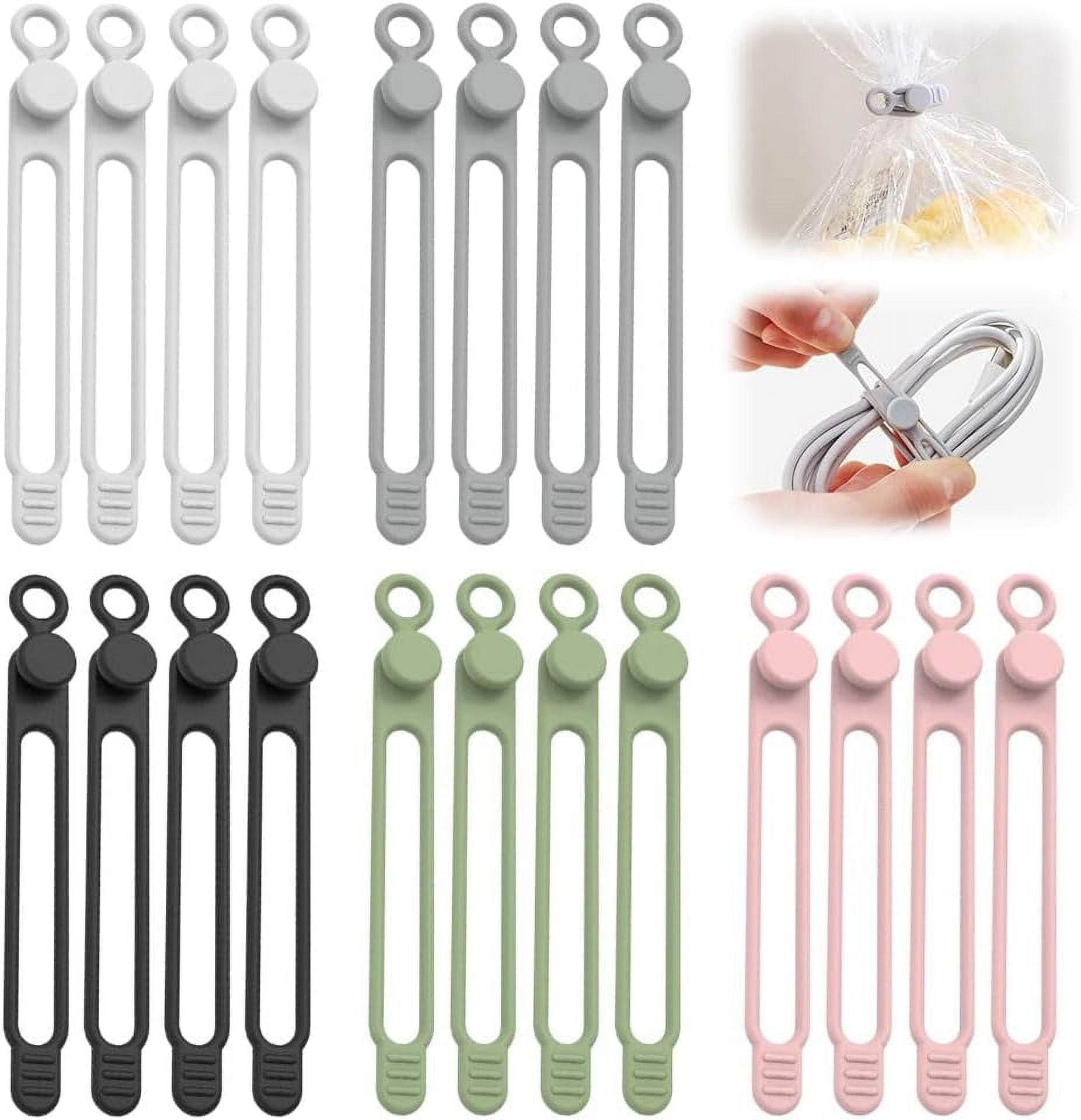 Data Cable Organizer, 2025 New Silicone Cable Ties Reusable Cable Management Organizer for Bundling and Fastening Cab...