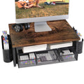 3-Tier Wooden Monitor Stand Riser with Drawer and Pen Holders, Desk Organizer and Accessories for Laptop, Office, Dor...