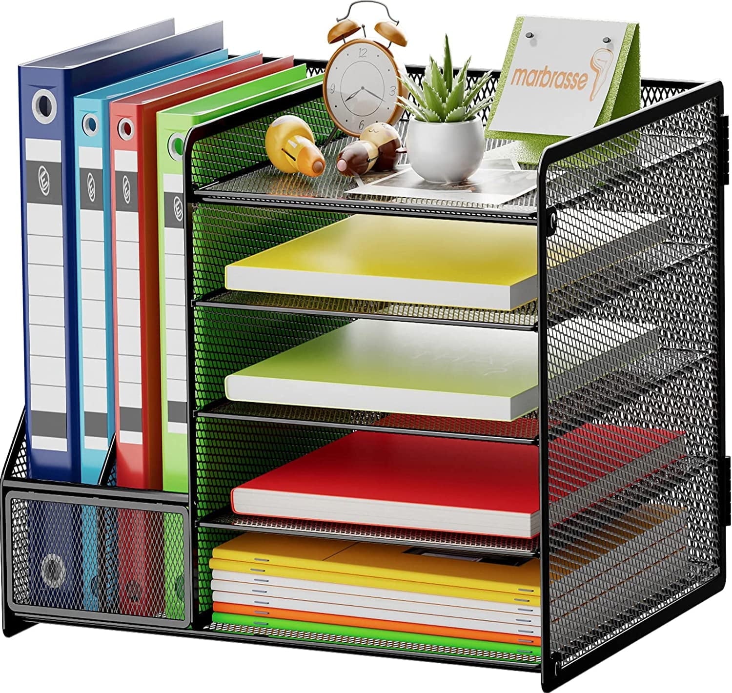 with File Holder, 5-Tier Paper Letter Tray , Mesh s and Accessories with Magazine Holder, top and Storage for Office ...