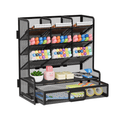 Mesh Desk Organizer with Drawer, Multi-Functional Pen Pencil Holder,Desk Organizers and Accessories( Black)