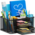 Mesh Desk Organizer, Desktop Organizer with Drawer,Mesh Office Desk Accessories,Office Supplies Multi-Functional Caddy