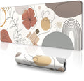 Mats on Top of Desks, Large Desk Mat, Cute Mousepad, Boho Mouse Pad, Abstract Mid Century Modern Tropical, Neutral Of...