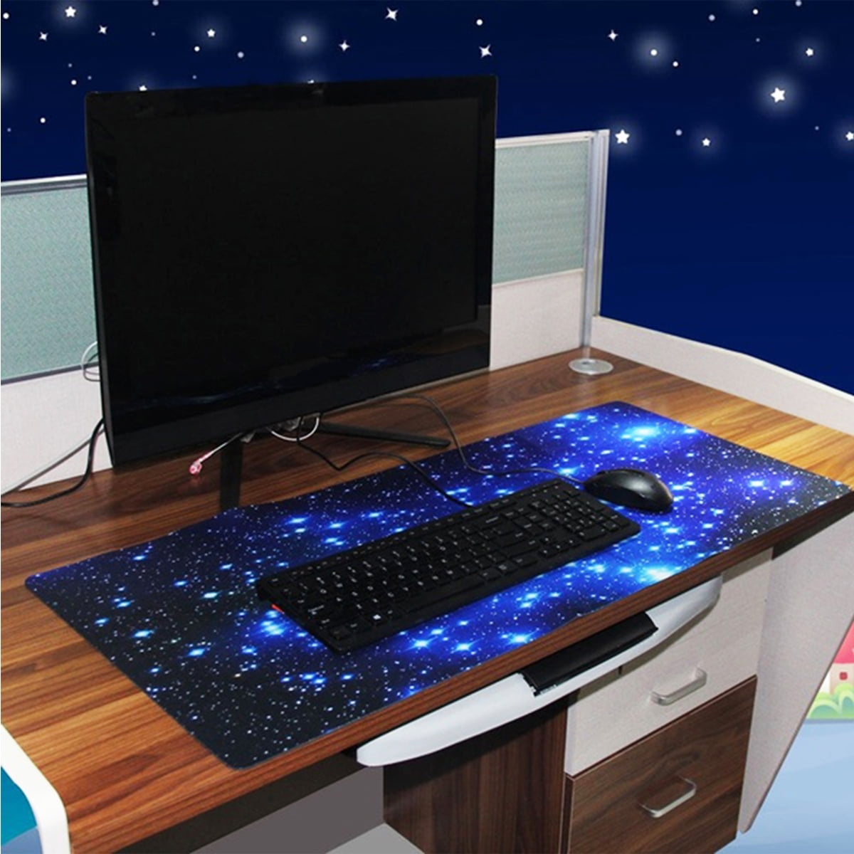 Creative Star Galaxy Desk Mat,Keyborad Pad,Desk Pad,Waterproof Desk Mat for Desktop,Rubber Desk Pad for Keyboard,Desk...
