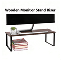 1 Pack Monitor Stand Riser, Wood Desk Storage Organizer for Office Laptop, Computer, Antique Brown