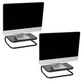 Metal Monitor Stand, Desk Riser Desktop Organizer 14.25"L x 11"W x 4.25"H, Set of 2, Black