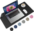 Desk Pad Protector, Office PU Leather Mouse Mat, 31.5 x 15.7, Waterproof & Non-Slip Base Large Mouse Pad for Home, Black