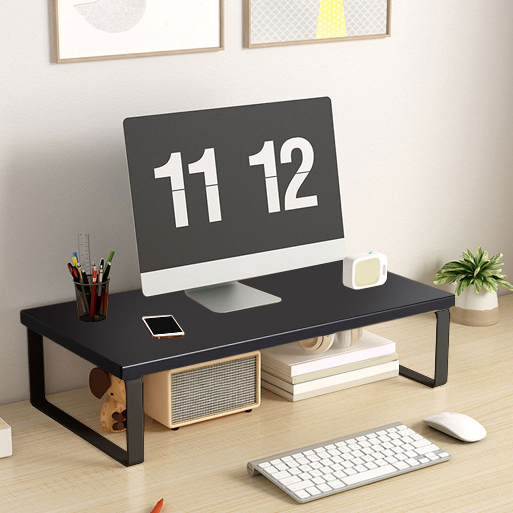 for Desk with Storage Shelf, Wood Desktop Organizer for Home Office, Computer for Laptop, Raised Shelf for Computer S...