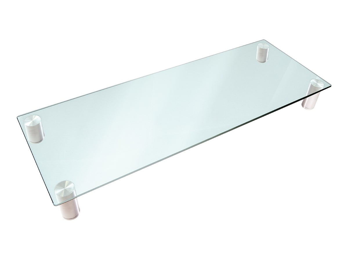 Multimedia Riser Desktop Monitor Stand - Clear Glass, Large 30.8 x 11 Inches - Collection
