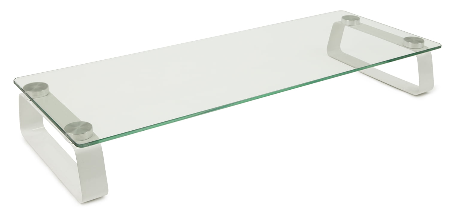 Glass Monitor Stand| Fits 17"-27" Computer Screens | Capacity