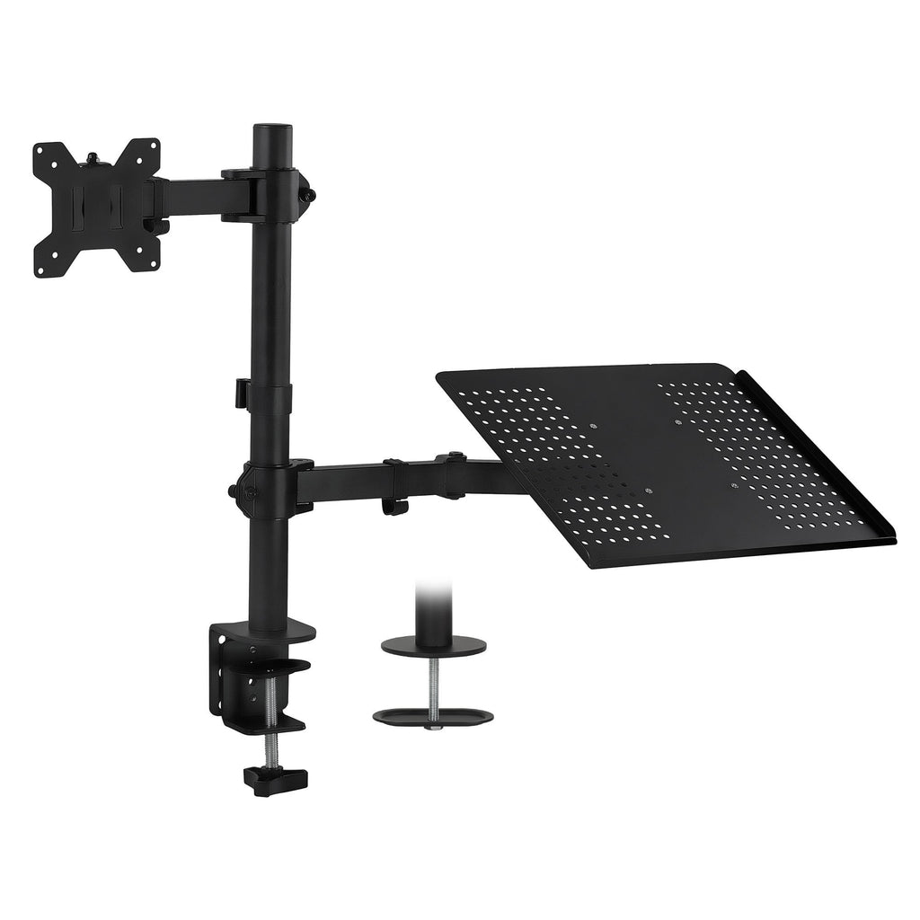 Monitor Mount and Desk Stand with Laptop Holder | Fits 17"-27" Computer Screens