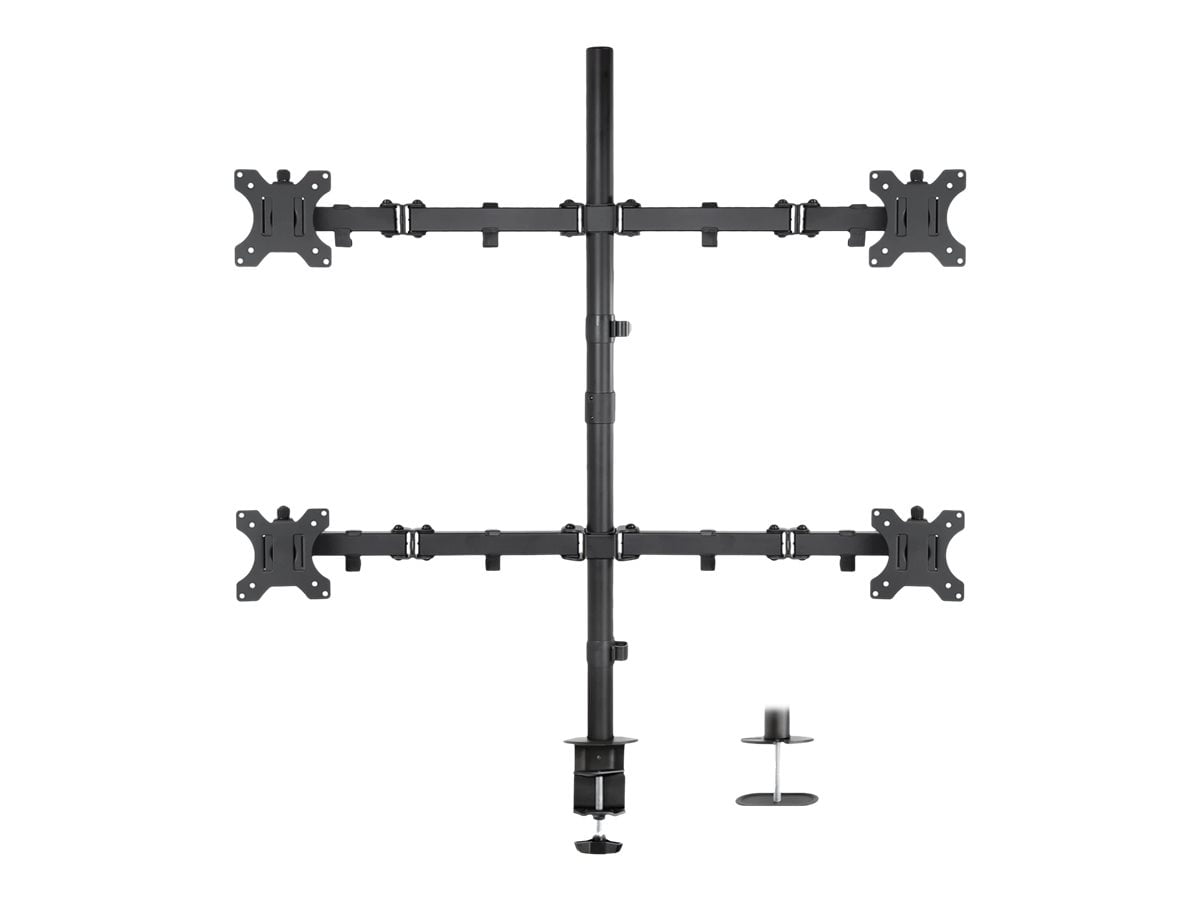 Mount-lt! Quad Monitor Mount | Fits 17"-32" Monitors | 4 Screen Desk Stand