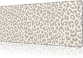 Large Leopard Print Non-Slip Gaming Desk Mat with Stitched Edge Laptop Keyboard Desk for Work Home Gaming (35.4 x 15....