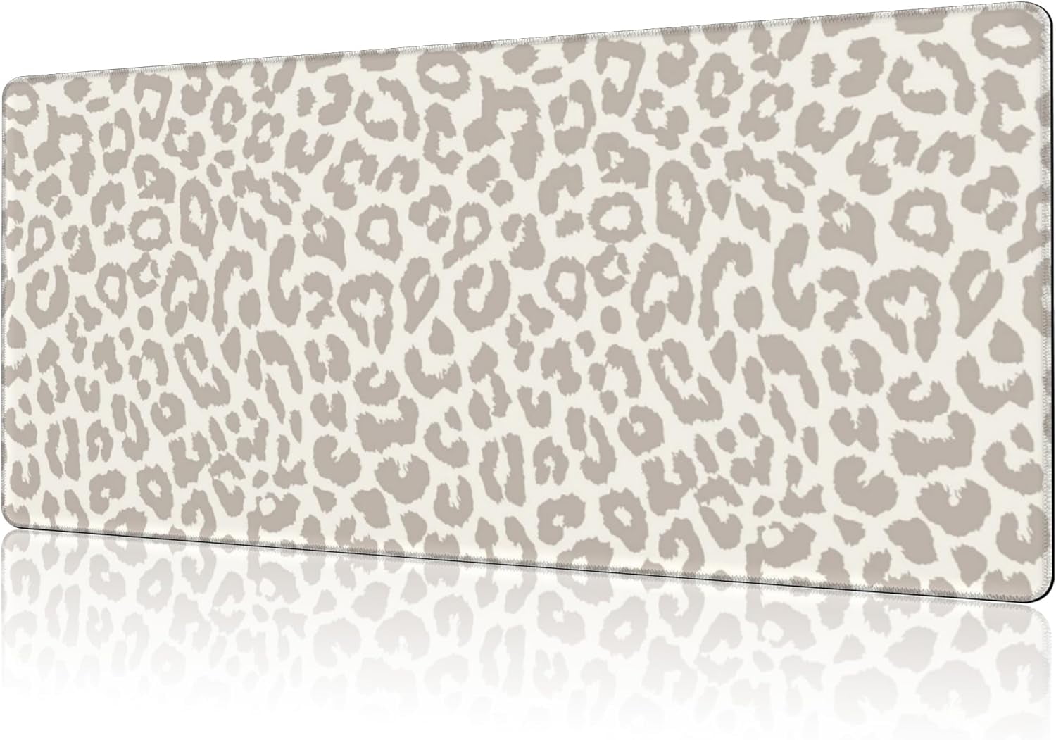 Large Leopard Print Non-Slip Gaming Desk Mat with Stitched Edge Laptop Keyboard Desk for Work Home Gaming (35.4 x 15....
