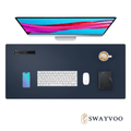 Desk Pad Protector, 31.5" × 15.7" PU Leather Mouse Pad, Office Desk Mat, Non-Slip Desk Blotter, Waterproof Laptop Wri...